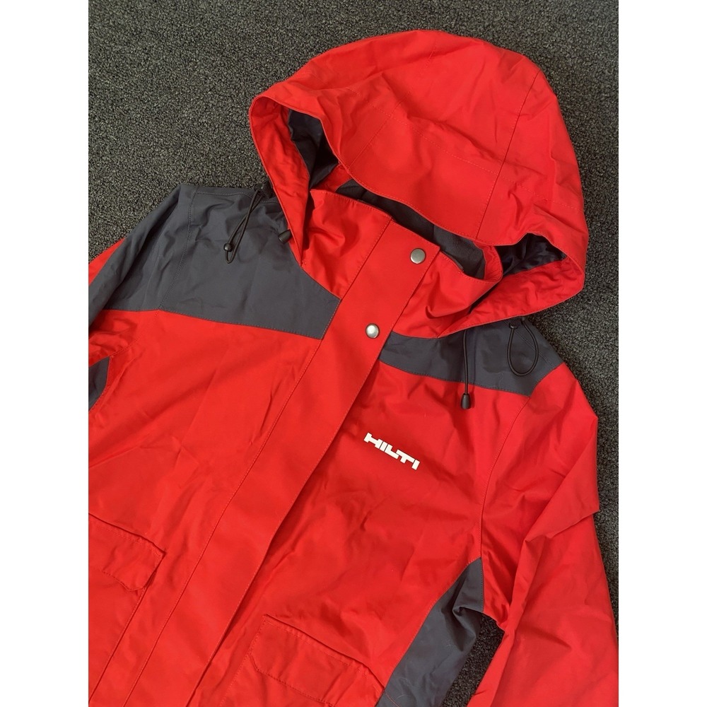 Hilti Windstopper Full Zip Hooded Jacket Red/Gray Womens Medium Hard Shell Work